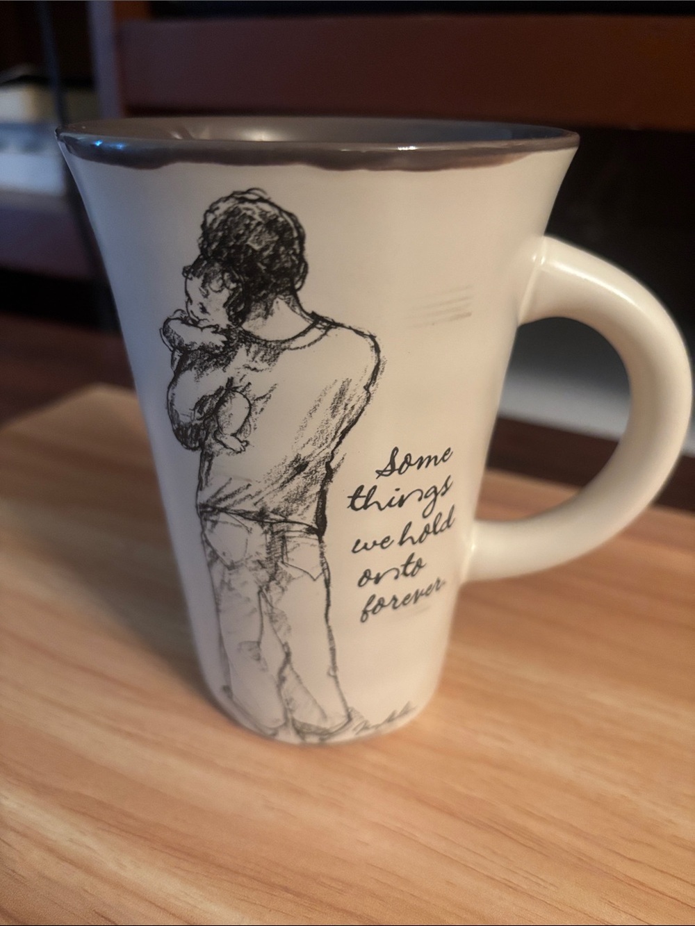 Hallmark White and Brown Father & Child Sketch Mug
